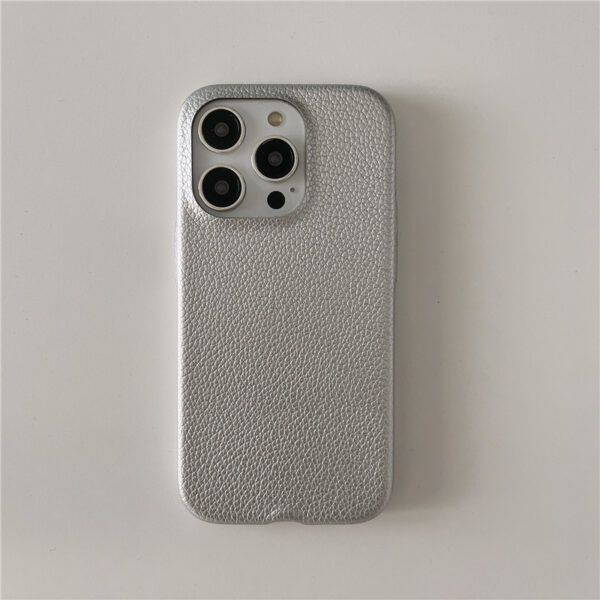 Simple Silver Leather Bow Suitable For 115PROMAX Phone Case