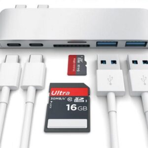 Compatible with Apple , USB Type C Hub to TF SD Card Reader Hub 3.0 Adapter with PD Power USB C Hub Dock