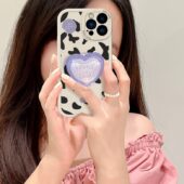 Love Cows Pattern With Bracket Japanese And Korean Advanced Simple Phone Case