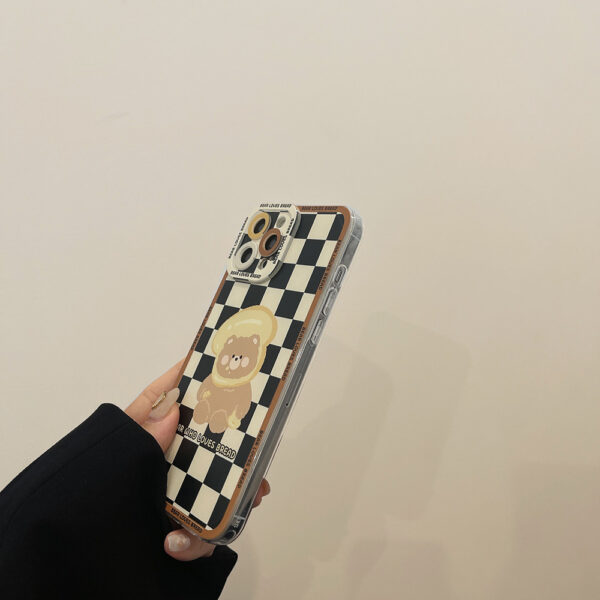 Bread Bear Plaid Cartoon Soft Phone Case
