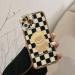 Bread Bear Plaid Cartoon Soft Phone Case