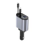 4 In 1 Retractable Car Charger Fast Car Phone Charger 120W With USB Type C Cable