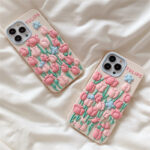 New Ins Tulip Flower Butterfly Phone Case