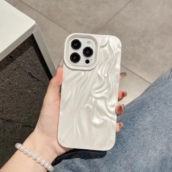 High-grade Ins Solid Color Water Ripple Silicone Phone Case