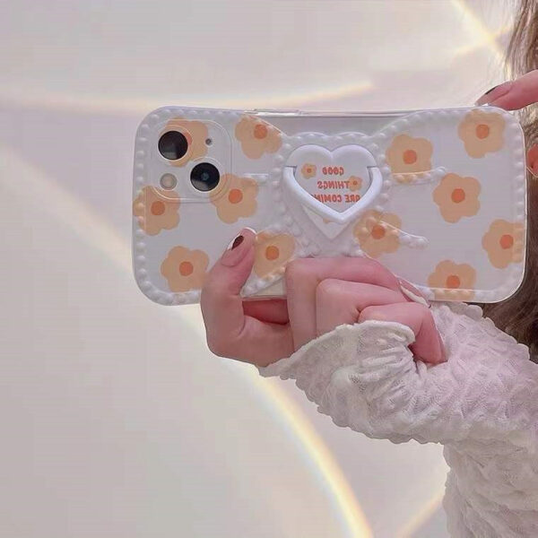 Literary Flower Phone Case Built-in Bracket
