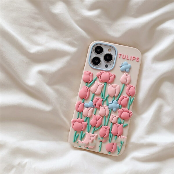New Ins Tulip Flower Butterfly Phone Case