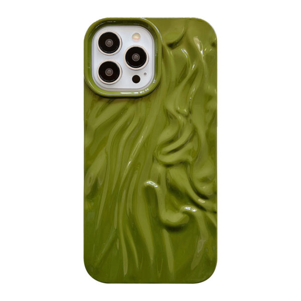 High-grade Ins Solid Color Water Ripple Silicone Phone Case
