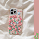 New Ins Tulip Flower Butterfly Phone Case