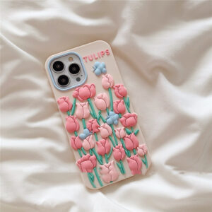 New Ins Tulip Flower Butterfly Phone Case