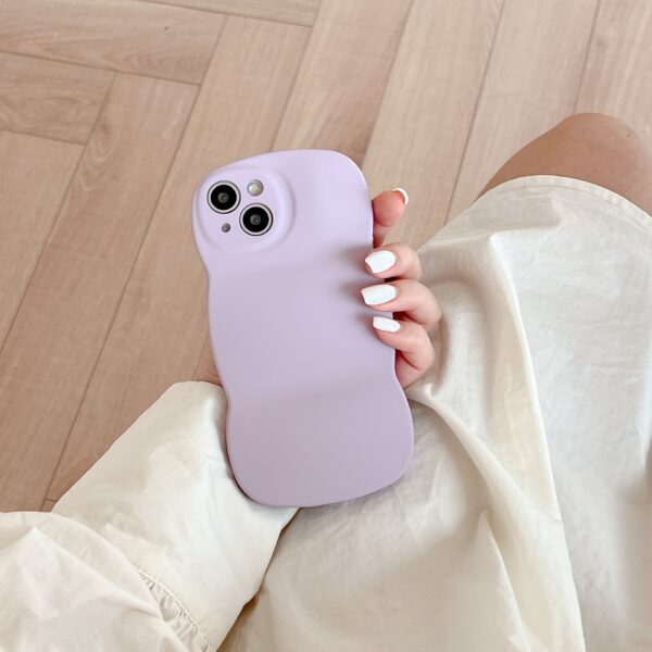 Liquid Solid Color Three-dimensional Wave Pattern Suitable For IPhone14 Phone Case