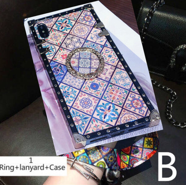 Ethnic style sub-blue ring bracket mobile phone case